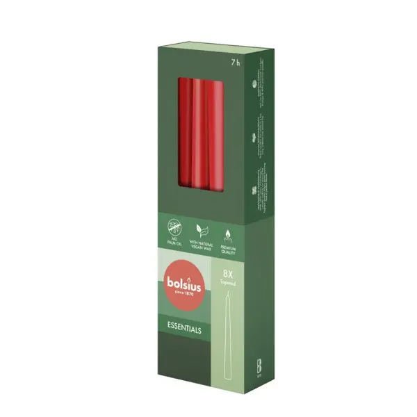 Bolsius Gotische Kaars Velvet Red (8 stuks)