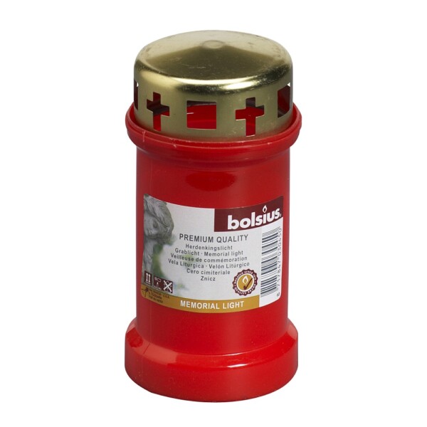 Bolsius Herdenkingslicht Nr. 3 Met Deksel Rood (per stuk)