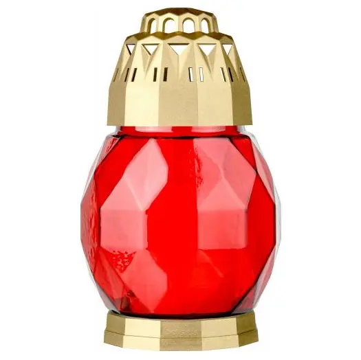 Bolsius Lantaarn 2D Diamond Rood + Goud (per stuk)