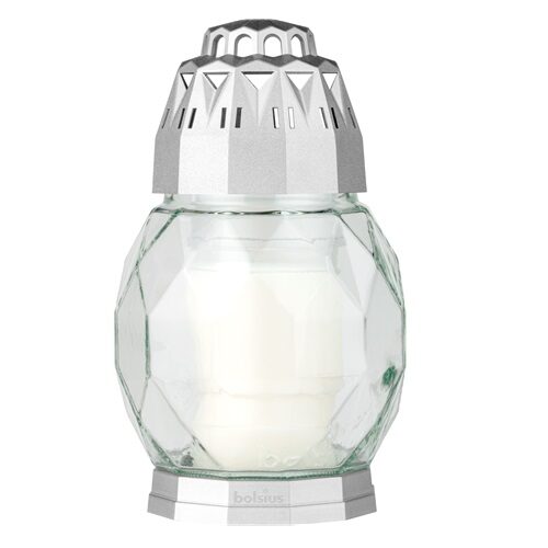 Bolsius Lantaarn 2D Diamond Wit + Zilver (per stuk)