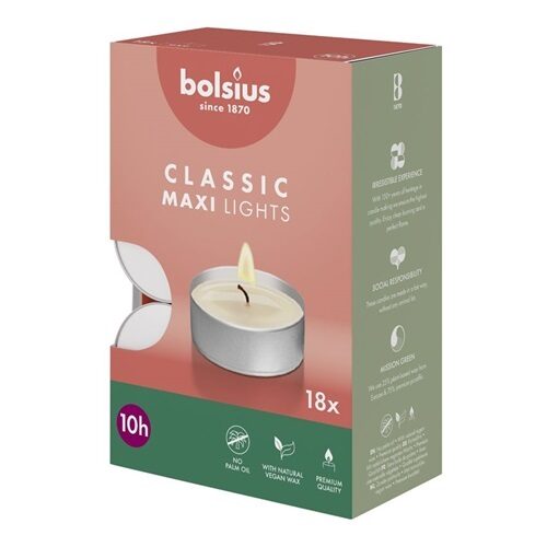 Bolsius Maxi-licht 10-uur (18 stuks)
