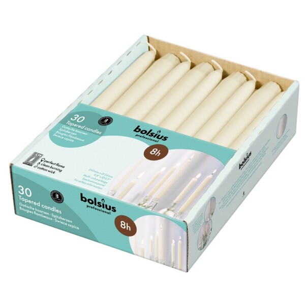 Bolsius Professional Gotische Kaars Stearine Ivoor (30 stuks)