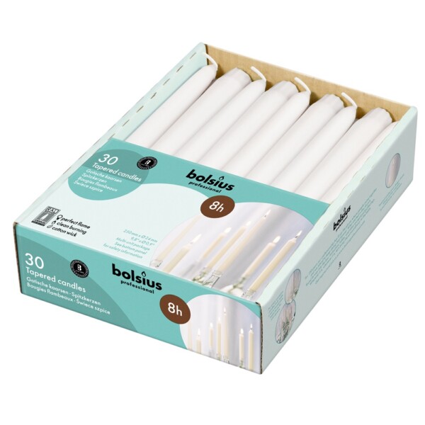 Bolsius Professional Gotische Kaars Stearine Wit (30 stuks)