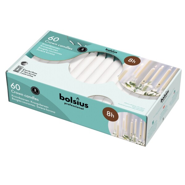Bolsius Professional Kroonkaars Stearine Wit (60 stuks)