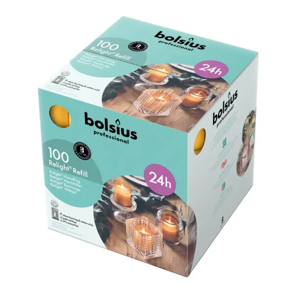 Bolsius Professional ReLight Navullingen Amber (100 stuks)