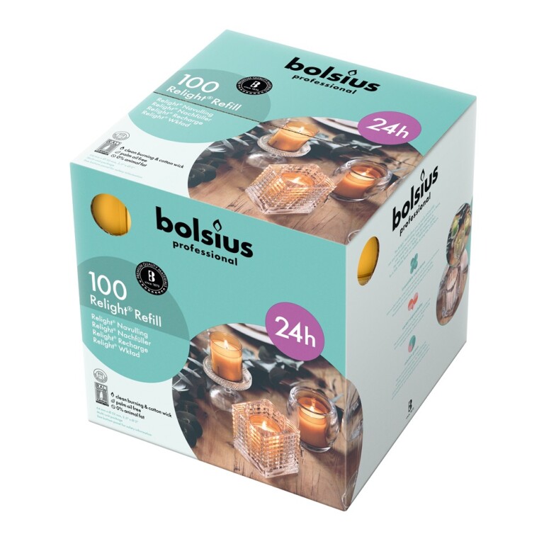 Bolsius Professional ReLight Navullingen Amber (100 stuks)