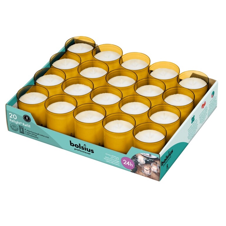 Bolsius Professional ReLight Navullingen Amber (20 stuks)