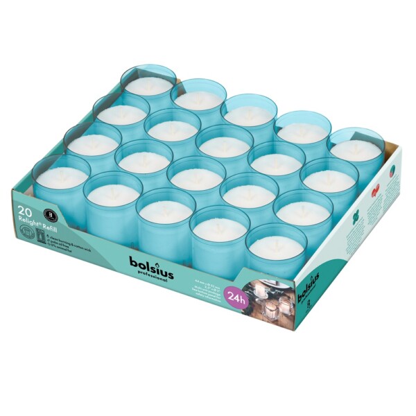 Bolsius Professional ReLight Navullingen Blauw (20 stuks)