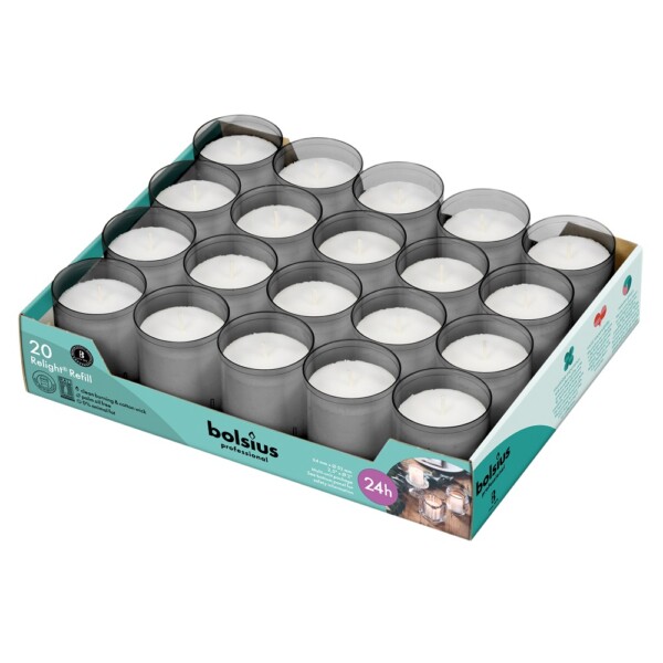 Bolsius Professional ReLight Navullingen Grijs (20 stuks)