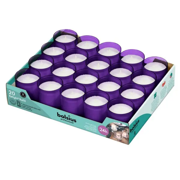 Bolsius Professional ReLight Navullingen Paars (20 stuks)