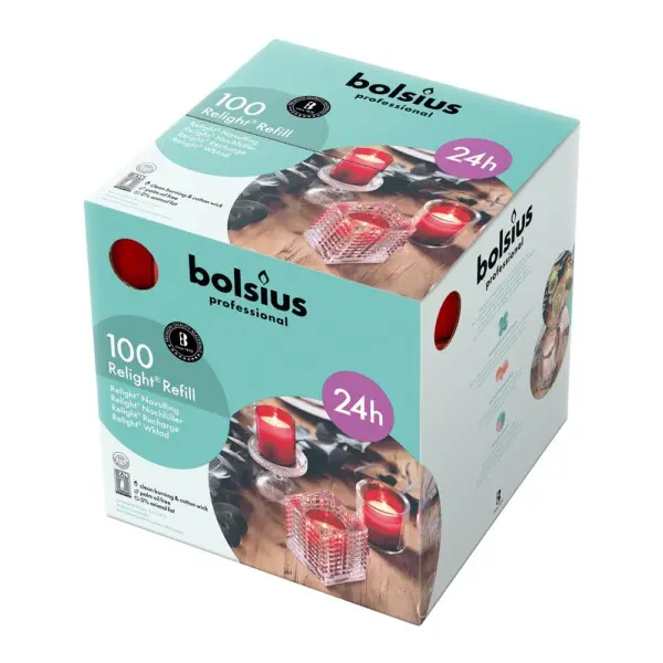 Bolsius Professional ReLight Navullingen Rood (100 stuks)
