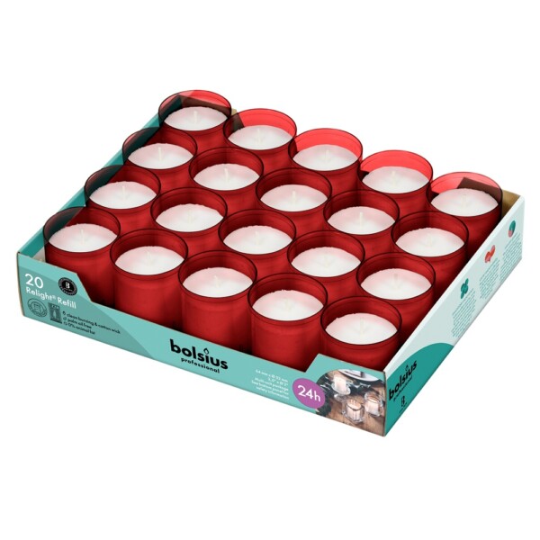 Bolsius Professional ReLight Navullingen Rood (20 stuks)