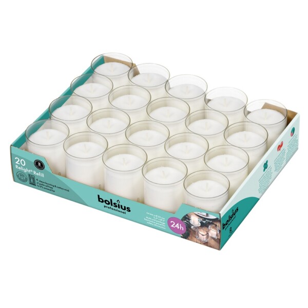 Bolsius Professional ReLight Navullingen Transparant (20 stuks)
