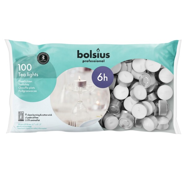 Bolsius Professional Theelicht 6-uur (100 stuks)