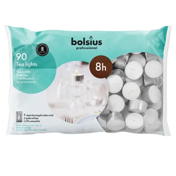 Bolsius Professional Theelicht 8-uur (90 stuks)