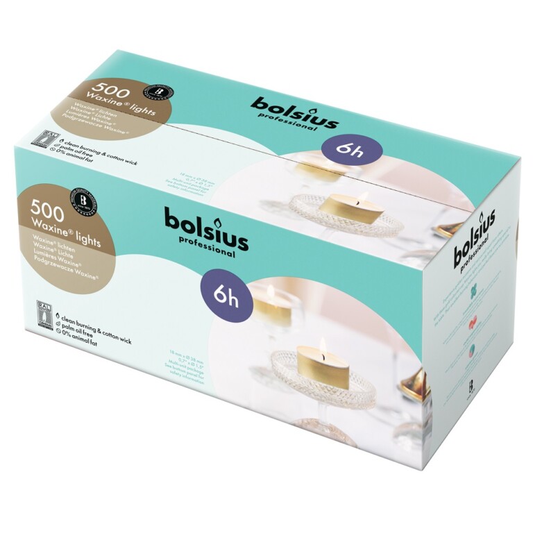 Bolsius Professional Theelicht 6-uur Gouden Cup (500 stuks)