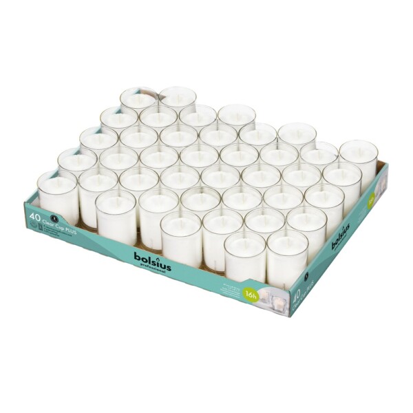Bolsius Professional Clear Cups 16h Transparant (40 stuks)