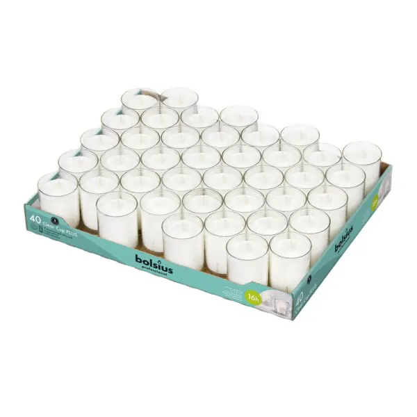 Bolsius Professional Clear Cups 16h Transparant (40 stuks)