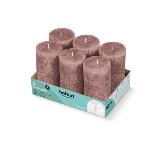 Bolsius Stompkaars Rustiek 130/68 Suede Bruin (per stuk)