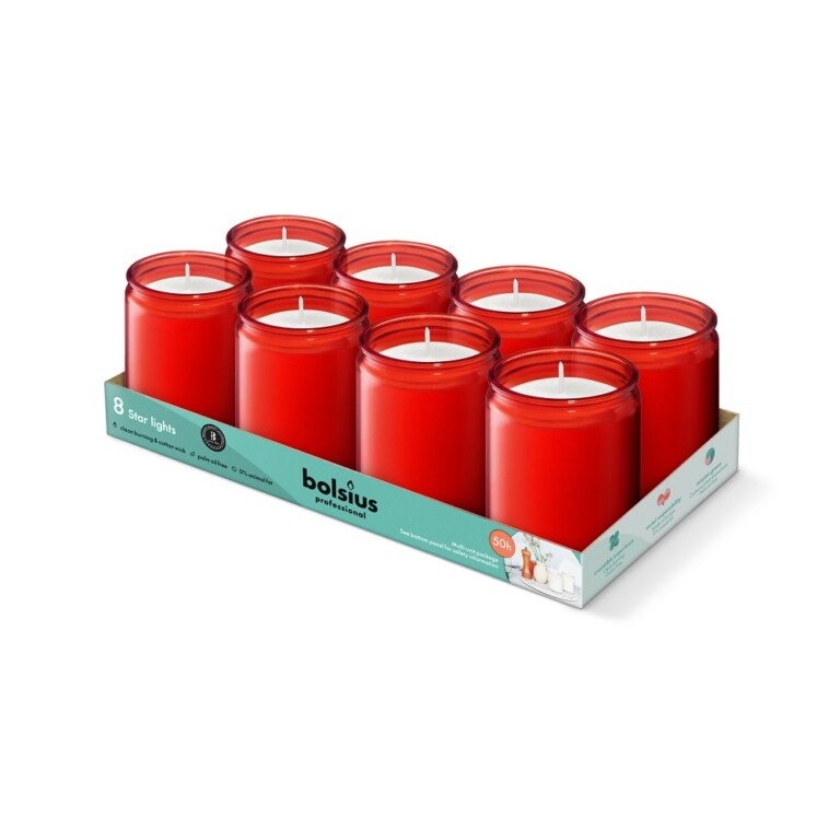 Bolsius Starlight Glas Rood (30 stuks) - Afbeelding 2