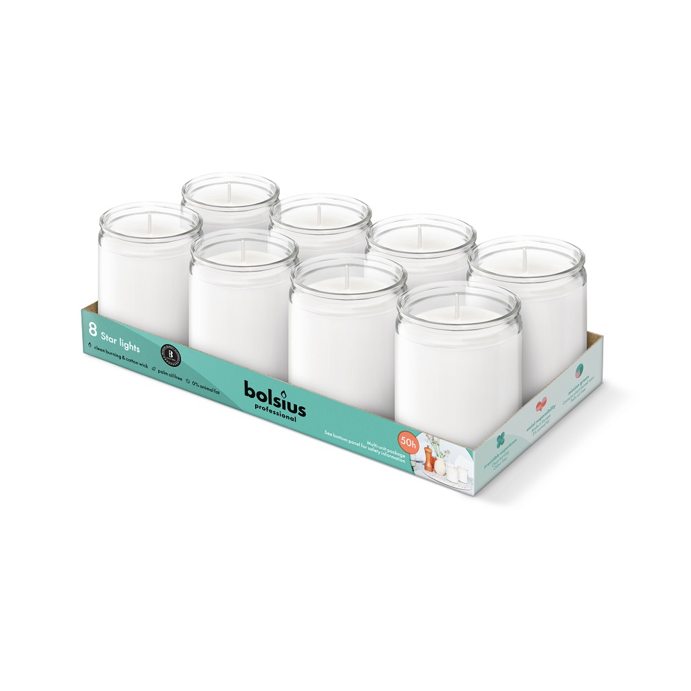 Bolsius Starlight Glas Transparant (8 stuks)