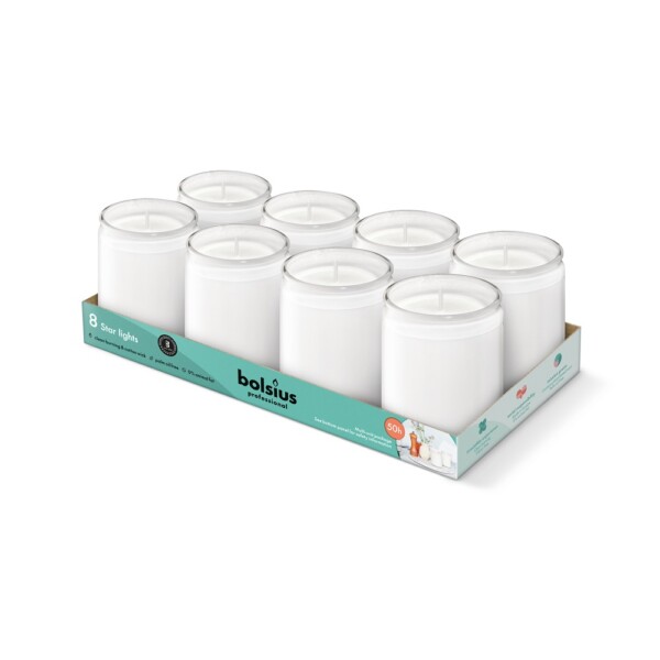 Bolsius Starlight Glas Wit (8 stuks)