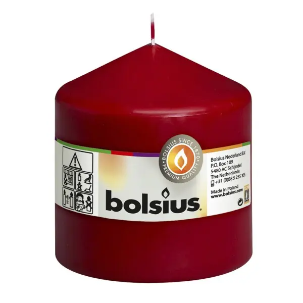 Bolsius Stompkaars Wijnrood 100/98 (per stuk)