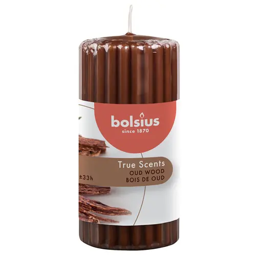 Bolsius Geurstompkaars 120/60 True Scents Oud Wood (6 stuks)