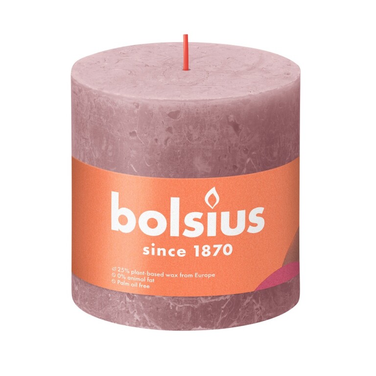 Bolsius Stompkaars Rustiek 100/100 Ash Rose (per stuk)