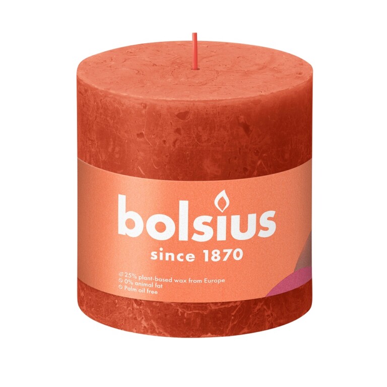 Bolsius Stompkaars Rustiek 100/100 Earthy Orange (per stuk)
