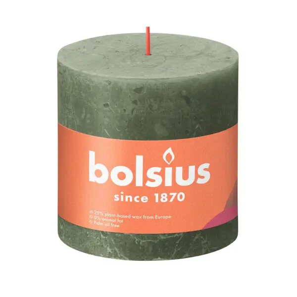 Bolsius Stompkaars Rustiek 100/100 Fresh Olive (per stuk)
