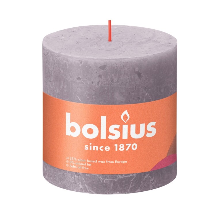 Bolsius Stompkaars Rustiek 100/100 Frosted Lavender (per stuk)