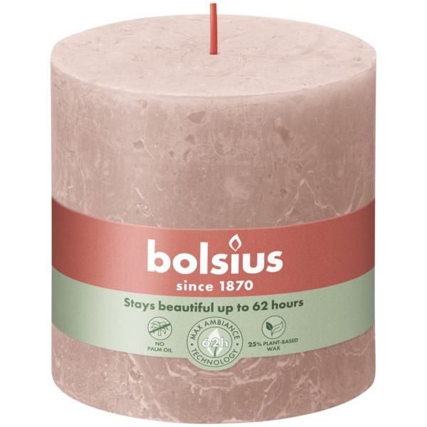 Bolsius Stompkaars Rustiek 100/100 Misty Pink (per stuk)