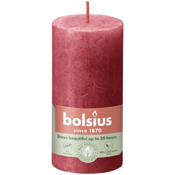 Bolsius Stompkaars Rustiek 100/50 Delicate Red (per stuk)