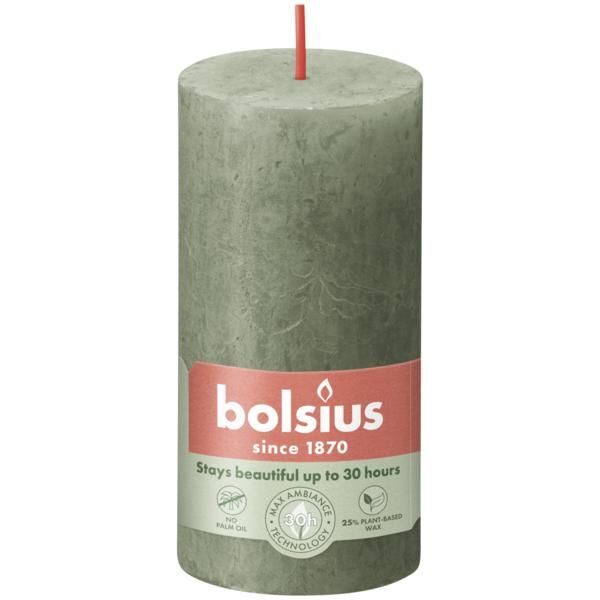 Bolsius Stompkaars Rustiek 100/50 Fresh Olive (per stuk)