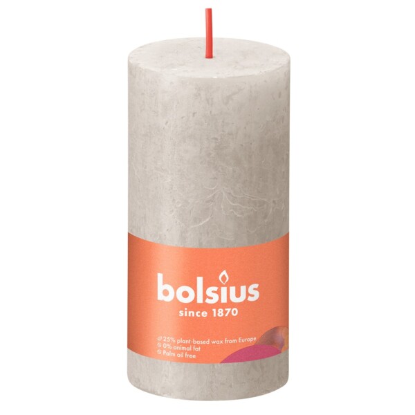 Bolsius Stompkaars Rustiek 100/50 Sandy Grey (per stuk)