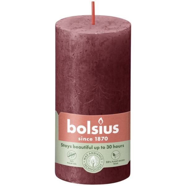 Bolsius Stompkaars Rustiek 100/50 Velvet Red (per stuk)