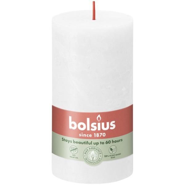 Bolsius Stompkaars Rustiek 130/68 Cloudy White (per stuk)