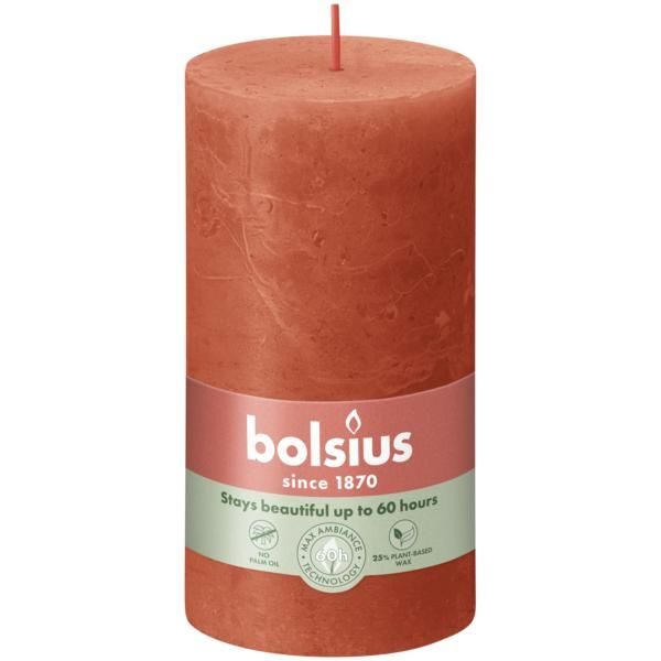 Bolsius Stompkaars Rustiek 130/68 Earthy Orange (per stuk)