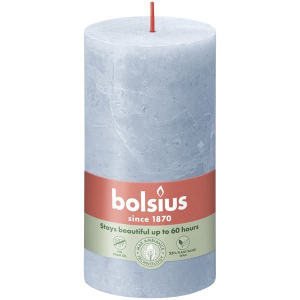 Bolsius Stompkaars Rustiek 130/68 Sky Blue (per stuk)