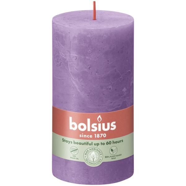Bolsius Stompkaars Rustiek 130/68 Vibrant Violet (per stuk)