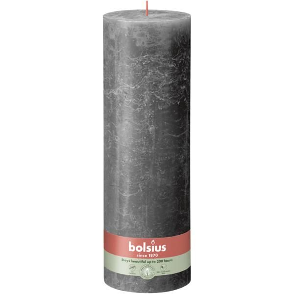 Bolsius Stompkaars Rustiek Shine 300/100 Stormy Grey (per stuk)