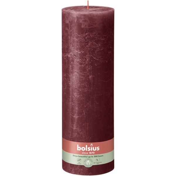 Bolsius Stompkaars Rustiek 300/100 Velvet Red (per stuk)