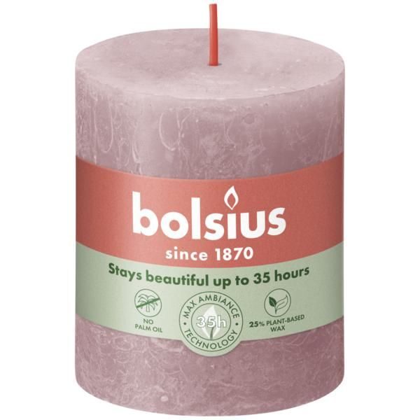 Bolsius Stompkaars Rustiek Shine 80/68 Ash Rose (per stuk)