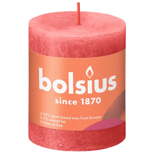 Bolsius Stompkaars Rustiek Shine 80/68 Pink Blossom (per stuk)