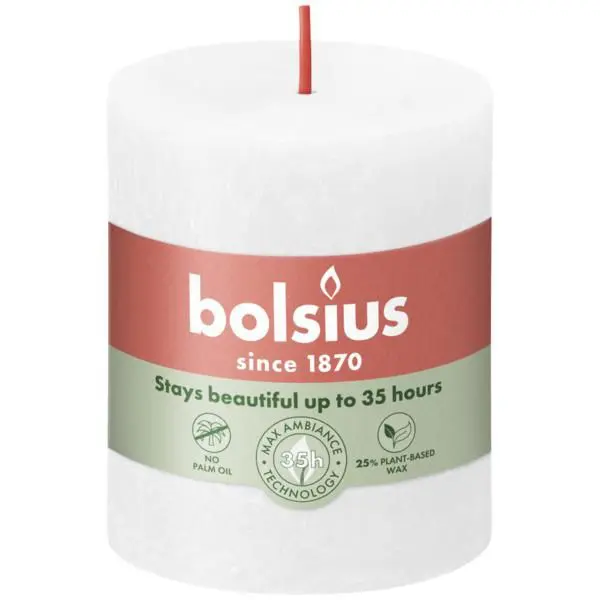 Bolsius Stompkaars Rustiek Shine 80/68 Cloudy White (per stuk)