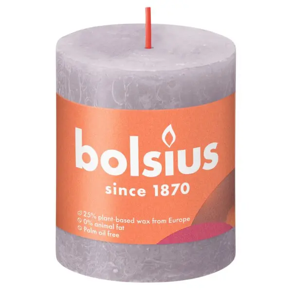 Bolsius Stompkaars Rustiek Shine 80/68 Frosted Lavender (per stuk)