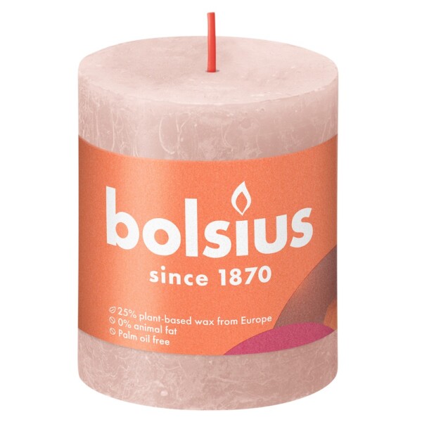Bolsius Stompkaars Rustiek Shine 80/68 Misty Pink (per stuk)