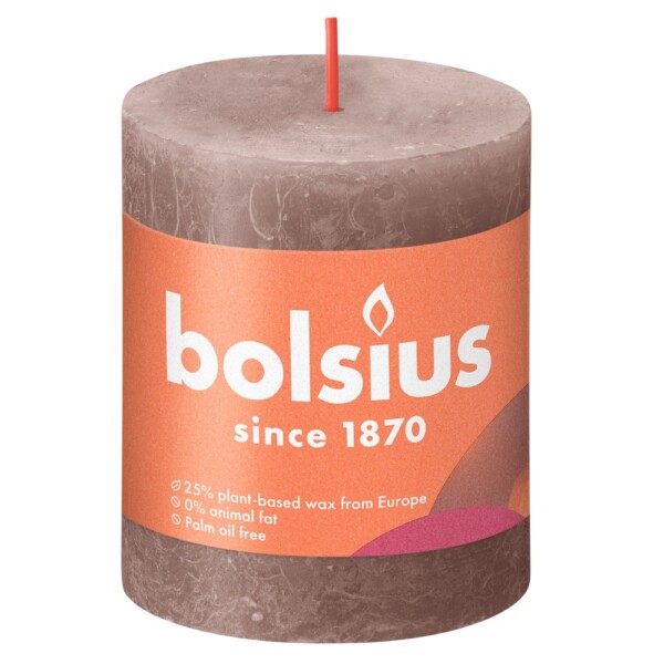 Bolsius Stompkaars Rustiek Shine 80/68 Rustic Taupe (per stuk)
