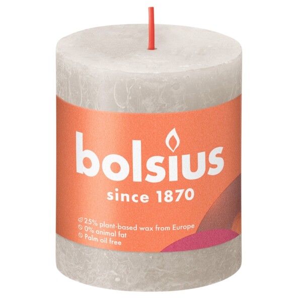 Bolsius Stompkaars Rustiek Shine 80/68 Sandy Grey (per stuk)
